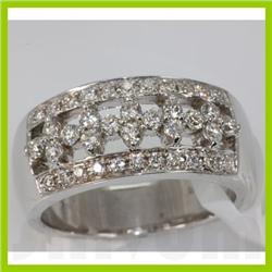 Genuine 0.52 ctw Diamond Ring 14k White Gold