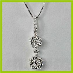 Genuine 0.62 ctw Diamond Pendant 18kt Gold-White