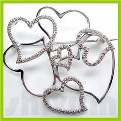 Genuine 0.36 ctw 14K Diamond Studded Fashion Brooch HI I1