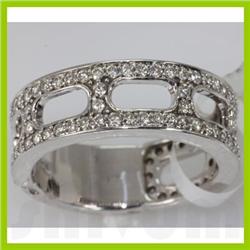 Genuine 0.83 ctw Diamond Ring 14K White Gold