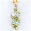1.31ct Natural Bl Topaz Diamond 9k Gold Pendant (JEW-9315X)