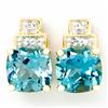 1.56ct Green Topaz Diamond 9k Gold Earrings (JEW-9199X)
