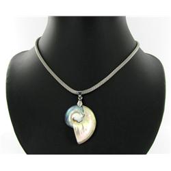 Mother of Pearl 18k White Gold Vermeil Necklace (JEW-1378)