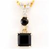 .87ct Black Sapphire Diamond 9k Gold Pendant (JEW-9300X)