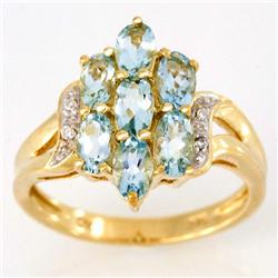 2.14ct Natural Aquamarine Diamond 9k Gold Ring (JEW-9368X)