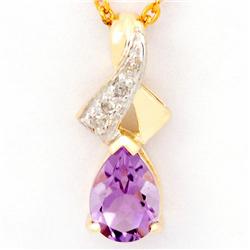 .73ct Natural Amethyst Diamond 9k Gold Pendant (JEW-9321X)
