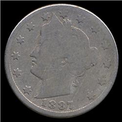 1887 Liberty 5c Circulated (COI-7783)