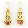 .38ct Pink Tourmaline Diamond 9k Gold Earrings (JEW-9243X)