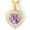 .94ct Heart Pink Amethyst Diamond 9k Gold Pendant (JEW-9297X)