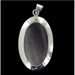 Sterling Mother of Pearl Oval Pendant (JEW-1929)