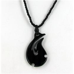 Rare Buffalo Horn Hawaiian Fishook Pendant Choker (JEW-1977)