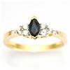 .85ct Bl Wht Sapphire Diamond 9k Gold Ring (JEW-9393X)