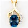 2.12ct London Bl Topaz Diamond Pendant 9k Gold (JEW-9258X)