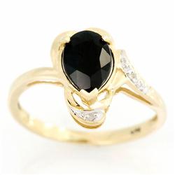 1.68ct Natrl Black Sapphire Diamond 9k Gold Ring (JEW-9409X)