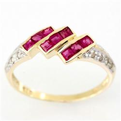 .86ct Natural Ruby 14 Diamond 9k Gold Ring (JEW-9378X)