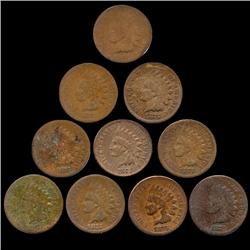 1875 Indian Cent Lot of 10 Circulated (COI-7480)