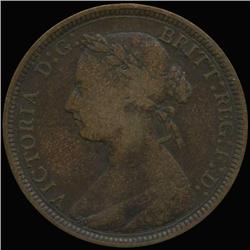 1888 British Victoria Halfpenny VF (COI-7261)