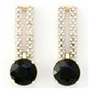 2.04ct Black Sapphire Diamond 9k Gold Earrings (JEW-9221X)