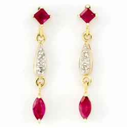 .66ct Natural Ruby Diamond 9k Gold Earrings (JEW-9225X)