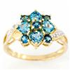 1.8ct London Bl Topaz Genuine Diamond 9k Gold Ring (JEW-9339X)