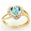 1.15ct Heart Swiss Bl Topaz Diamond 9k Gold Ring (JEW-9374X)