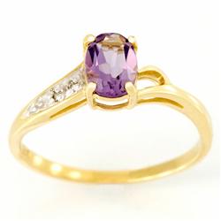 1.00ct Natural Pink Amethyst Diamond Ring 9k Gold (JEW-9466X)