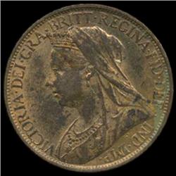 1896 Britain Victoria Farthing BU MS63+ (COI-7060)
