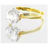 Image 2 : 11ctw Lab Diamond 22k Gold Vermeil Ring (JEW-2103)