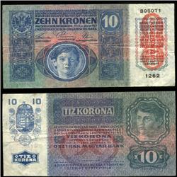 1919 Austria 10 Kronen Hi Grade (CUR-06289)