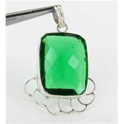 51ctw Emerald Quartz Silver Pendant Appr Est $10k (JEW-2263)