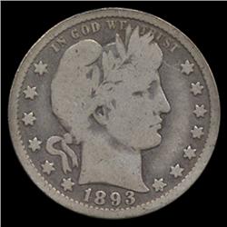 1893O Barber Quarter Circulated (COI-7640)