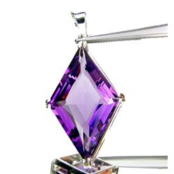71ctw Sterling Lozengen Pendant Purple Amethyst.  (JEW-2314)