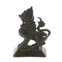 Antique Thai Singh Bronze Opium Weight  (ANT-385)