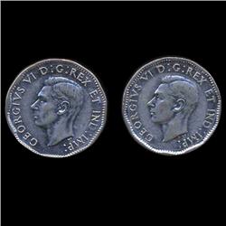 1945 Canada 5c Pair AU+ (COI-7953)