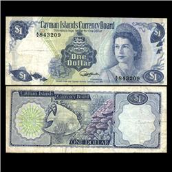 1974 Cayman Islands $1 Note Circulated RARE (CUR-05800)