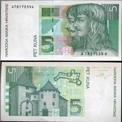 1993 Croatia 5 Kuna Crisp Unc Note (CUR-06315)