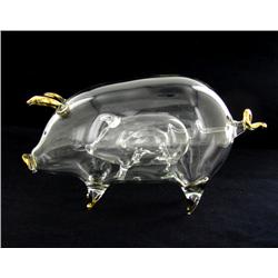 Handcrafted Glass Gilded PiginaPiginaPig (DEC-394)