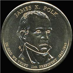 2009P Polk $1 GEM Edge Rare Err Extra Dbl Star (COI-6263)