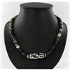 Tibetan Antique Dzi 3 Eyed Agate Bead Necklace (ANT-936)