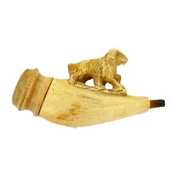 Antique CPF Dog Meerschaum Pipe Head w/ Case (ANT-1059)
