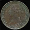 1866 British Victoria Farthing AU (COI-7232)
