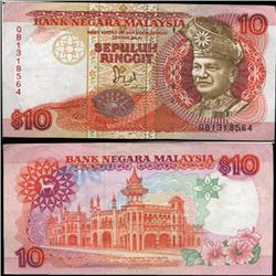 1989 Malaysia 10 Ringgit Crisp Unc Note  (CUR-06351)