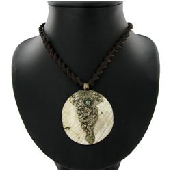 Tibet Shell Nickel Turquoise Pendant Necklace (ANT-1087)