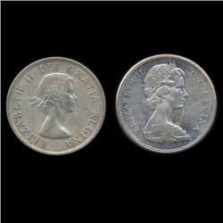 1958/67 Canada $1 Silver AU Pair (COI-7966)