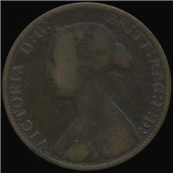 1866 British Victoria Halfpenny Circulated (COI-7250)