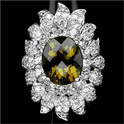 42ct Golden Yellow Citrine-Cz Sterling Ring (JEW-2152)