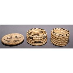 THREE MINIATURE BASKETS