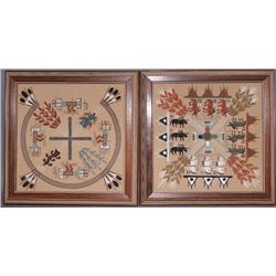 TWO NAVAJO SAND PAINTINGS