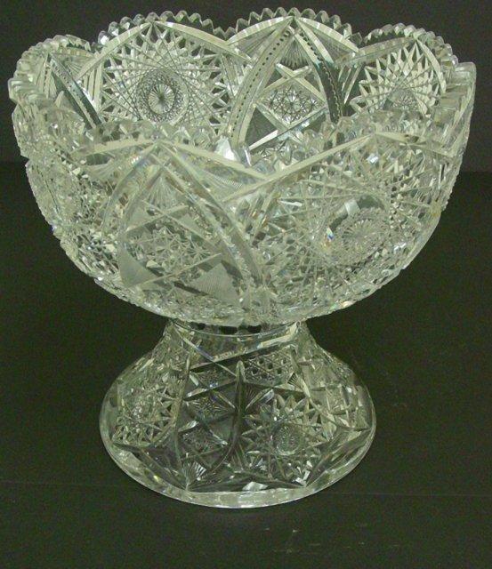 American brilliant cut glass 2 pc. punch bowl