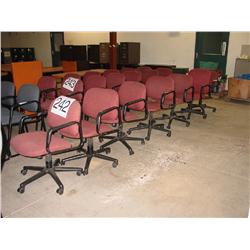 CASTERED CHAIRS (X7) BURGUNDY